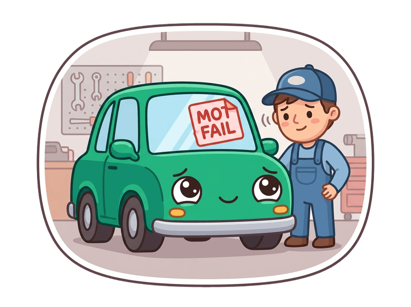 Illustration of mot failure car collection service by Scrap Car Catford